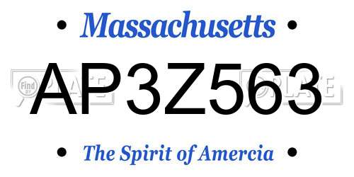 AP3Z563 Massachusetts License Plate