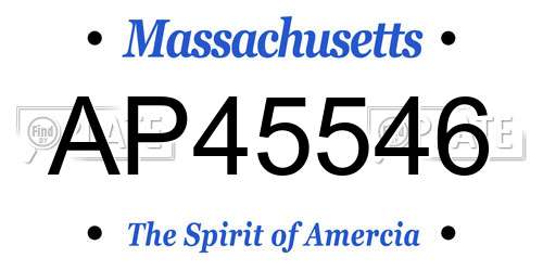 AP45546 Massachusetts License Plate