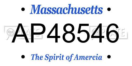 AP48546 Massachusetts License Plate