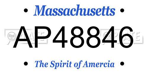 AP48846 Massachusetts License Plate