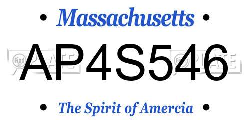 AP4S546 Massachusetts License Plate