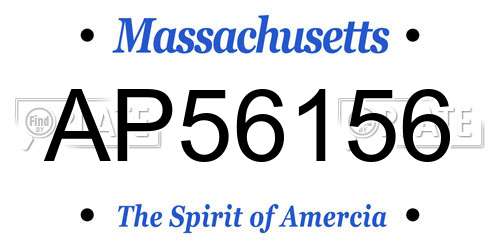 AP56156 Massachusetts License Plate