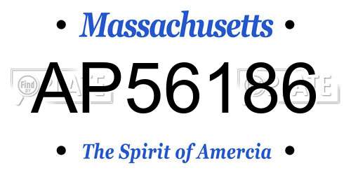 AP56186 Massachusetts License Plate