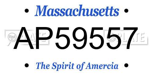 AP59557 Massachusetts License Plate
