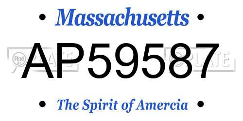 AP59587 Massachusetts License Plate