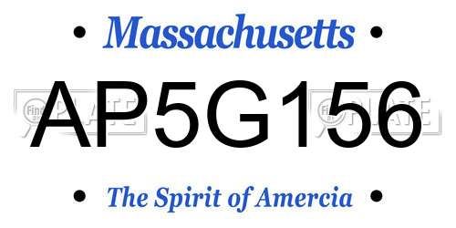 AP5G156 Massachusetts License Plate
