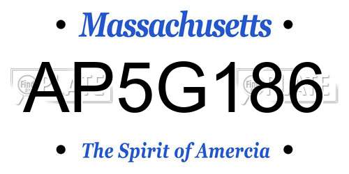 AP5G186 Massachusetts License Plate