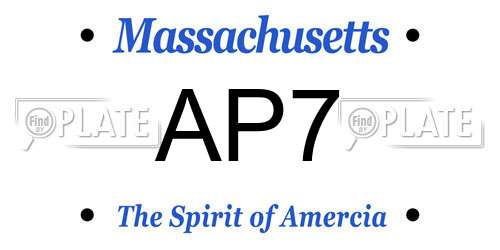 AP7 Massachusetts License Plate