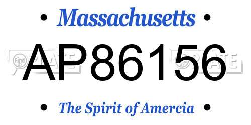 AP86156 Massachusetts License Plate