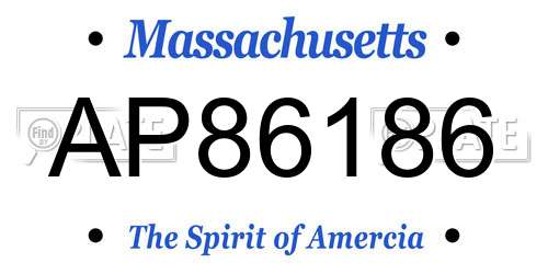 AP86186 Massachusetts License Plate