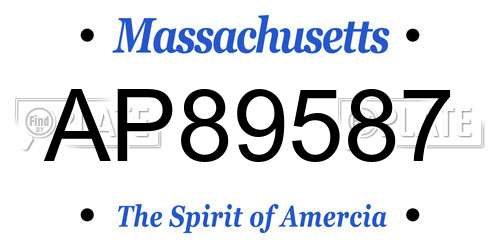 AP89587 Massachusetts License Plate