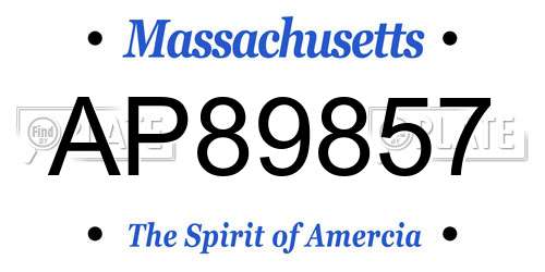 AP89857 Massachusetts License Plate