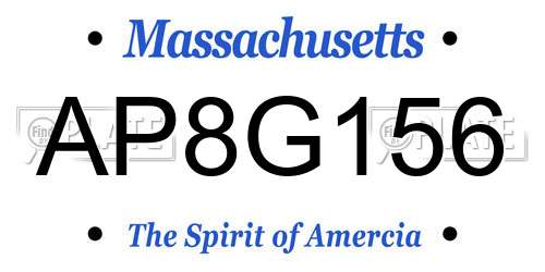 AP8G156 Massachusetts License Plate