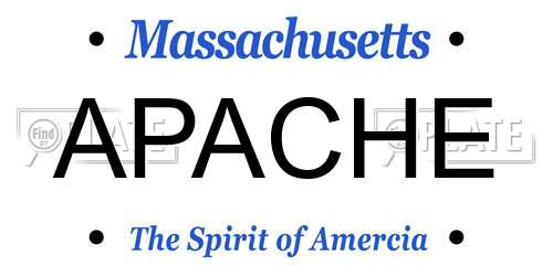 APACHE Massachusetts License Plate