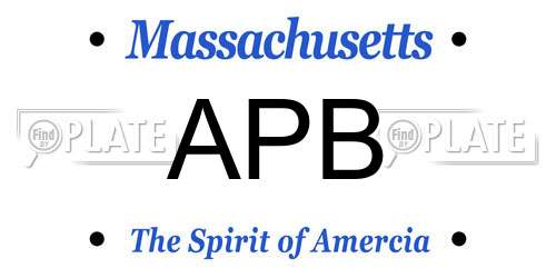 APB Massachusetts License Plate