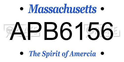 APB6156 Massachusetts License Plate