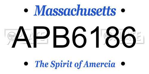 APB6186 Massachusetts License Plate