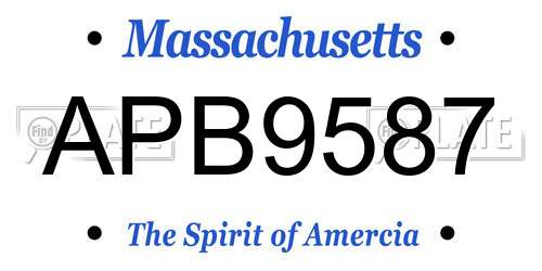 APB9587 Massachusetts License Plate