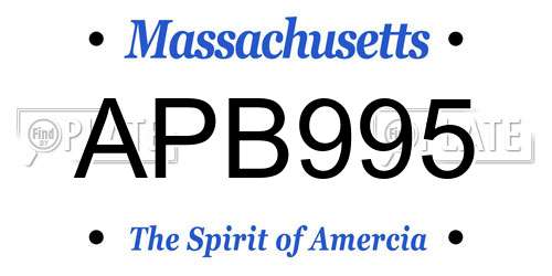 APB995 Massachusetts License Plate
