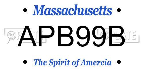 APB99B Massachusetts License Plate