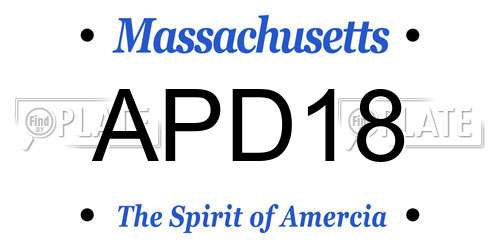 APD18 Massachusetts License Plate
