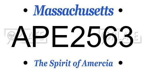 APE2563 Massachusetts License Plate
