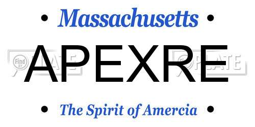 APEXRE Massachusetts License Plate
