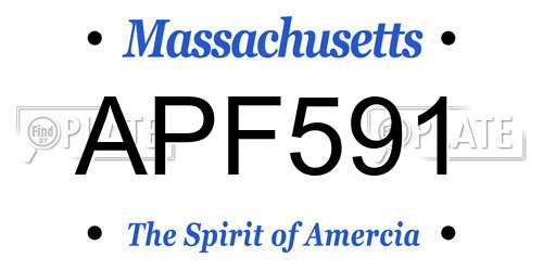 APF591 Massachusetts License Plate
