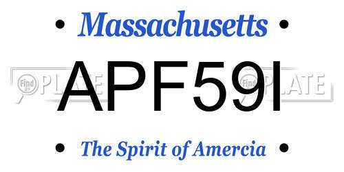APF59I Massachusetts License Plate