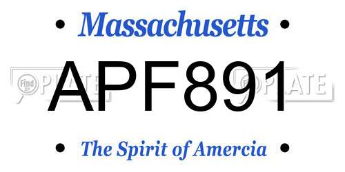 APF891 Massachusetts License Plate