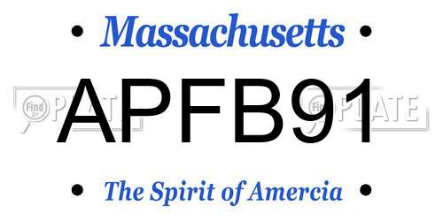 APFB91 Massachusetts License Plate
