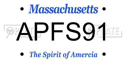APFS91 Massachusetts License Plate