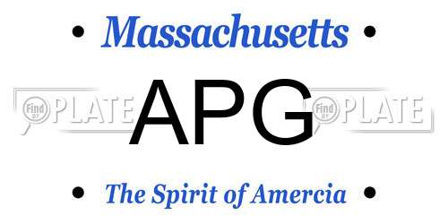 APG Massachusetts License Plate