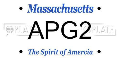 APG2 Massachusetts License Plate