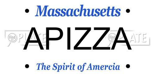APIZZA Massachusetts License Plate