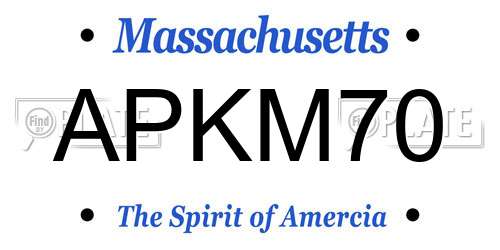 APKM70 Massachusetts License Plate