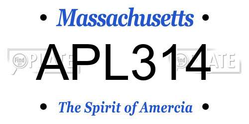 APL314 Massachusetts License Plate