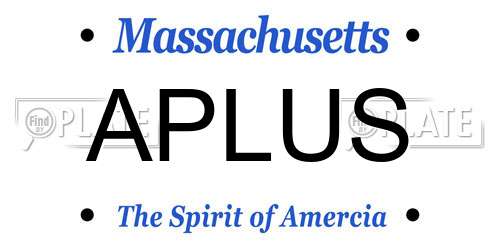 APLUS Massachusetts License Plate