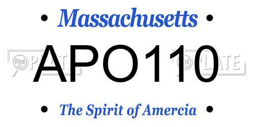 APO110 Massachusetts License Plate