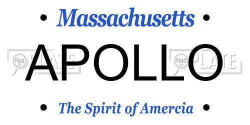 APOLLO Massachusetts License Plate