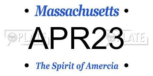 APR23 Massachusetts License Plate