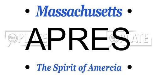 APRES Massachusetts License Plate