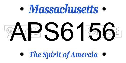 APS6156 Massachusetts License Plate