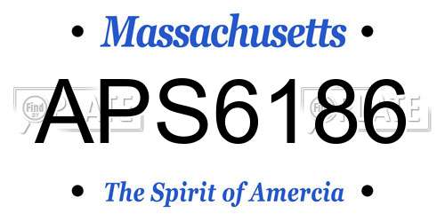 APS6186 Massachusetts License Plate