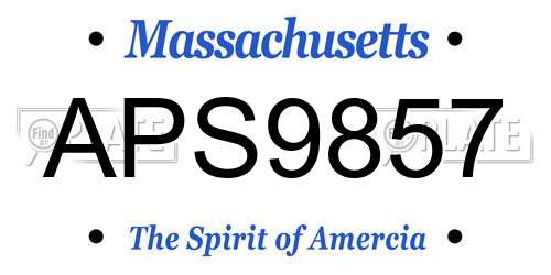 APS9857 Massachusetts License Plate