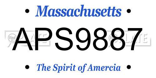 APS9887 Massachusetts License Plate