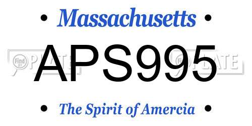 APS995 Massachusetts License Plate