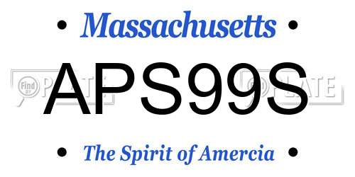 APS99S Massachusetts License Plate