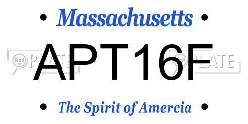 APT16F Massachusetts License Plate