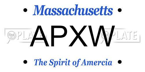 APXW Massachusetts License Plate